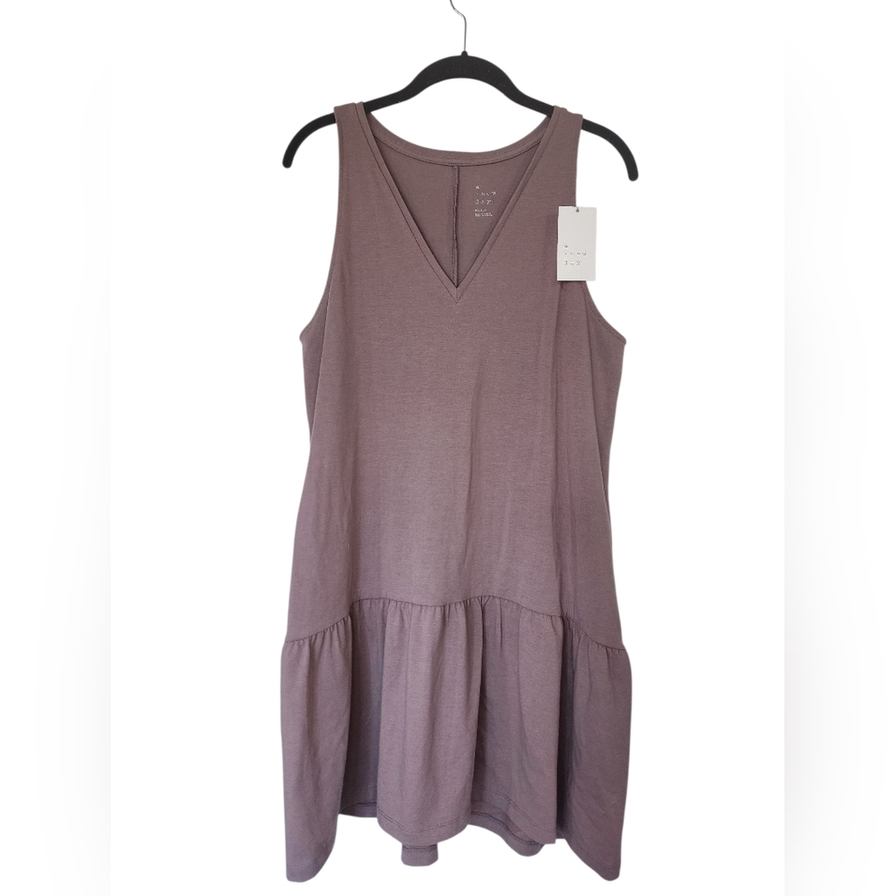 A NEW DAY brown tiered sleeveless mini dress, size M